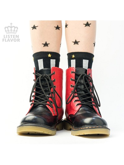 Two Tone Lace-Up Boots / LISTEN FLAVOR
