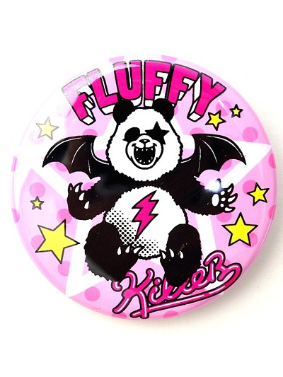 Fluffy Panda Tin Badge (4.3cm) / LISTEN FLAVOR