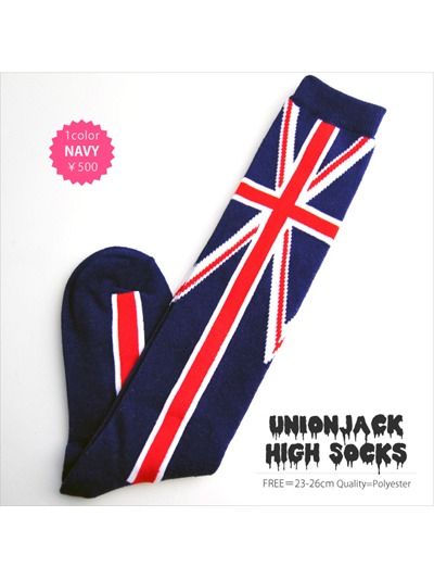 Union Jack Pattern High Socks / LISTEN FLAVOR