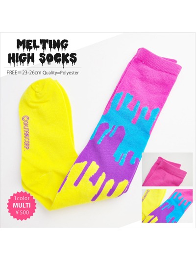 Melting Pattern High Socks / LISTEN FLAVOR