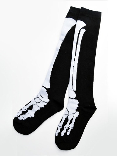Bone Pattern High Socks / LISTEN FLAVOR
