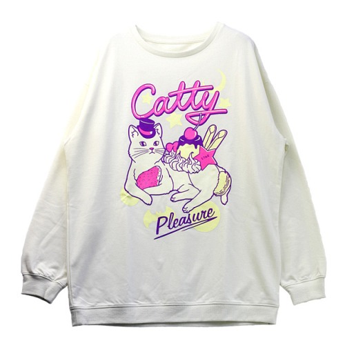 Sweets Cat Large Sweatshirt / LISTEN FLAVOR