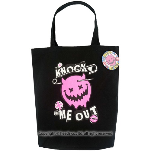 Knock Me Out Smiley Tote Bag w/ Can Badge / LISTEN FLAVOR