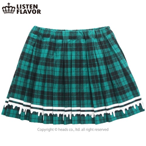 Melty Line Plaid Pleated Skirt / LISTEN FLAVOR