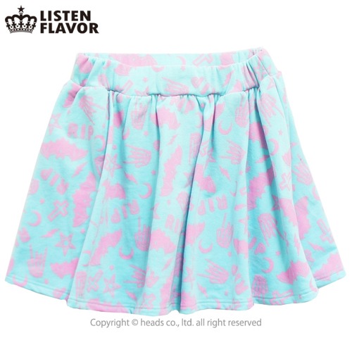 Midnight Pattern Flare Skirt w/ Lining / LISTEN FLAVOR