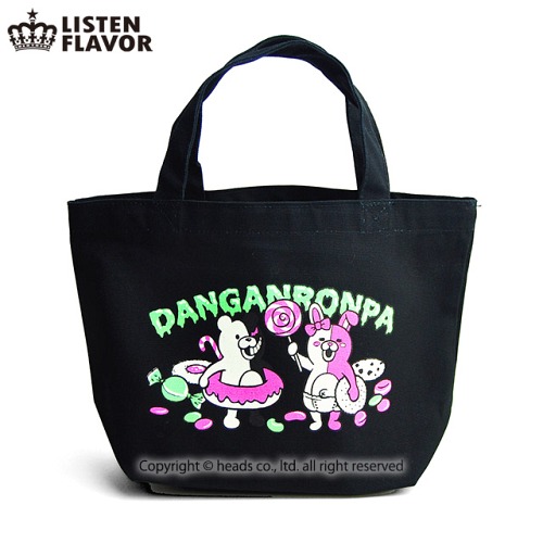 Monokuma & Monomi Happy Sweets Lunch Tote Bag w/ Can Badge [Danganronpa x LISTEN FLAVOR] / LISTEN FLAVOR